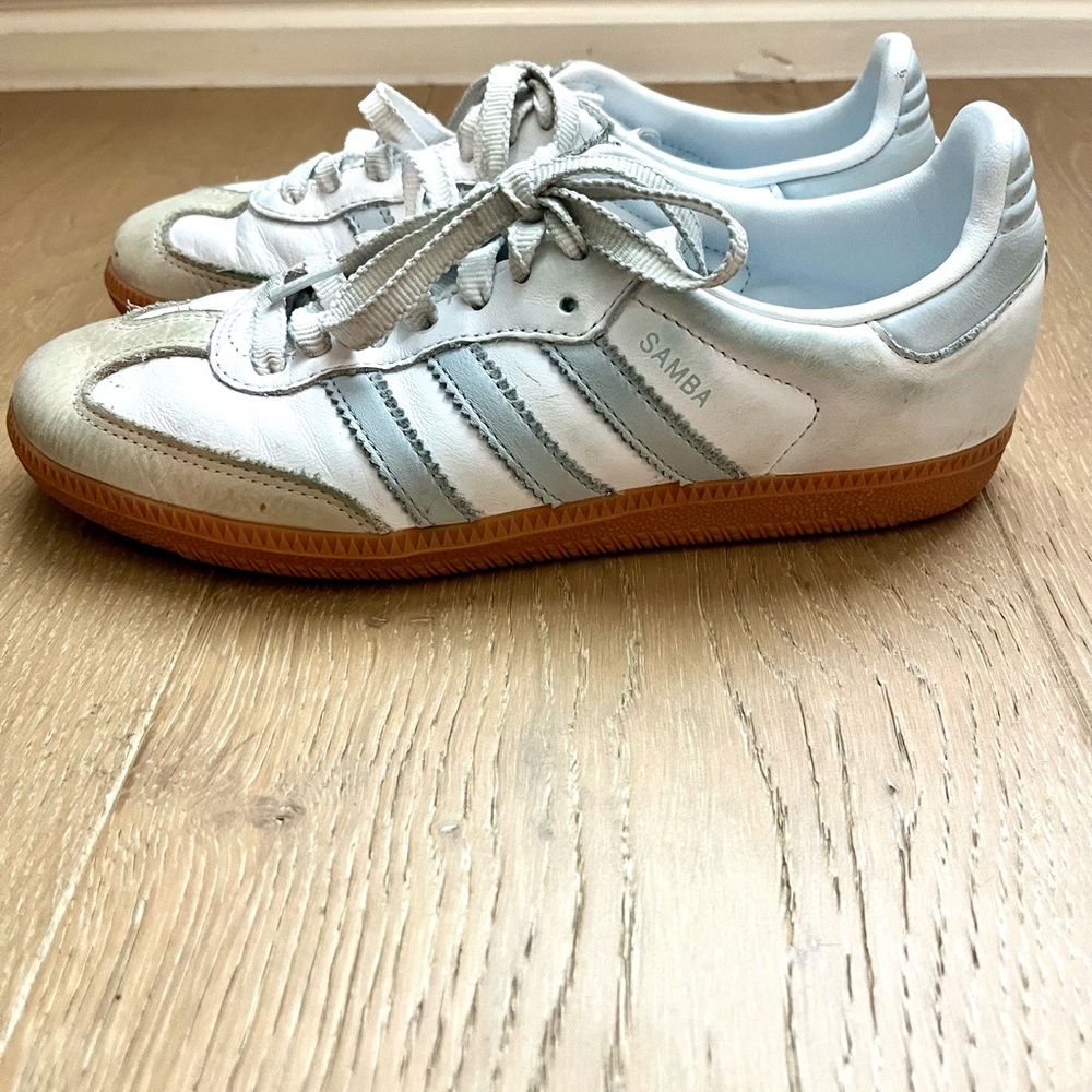 Adidas Samba White and Gray Shoes